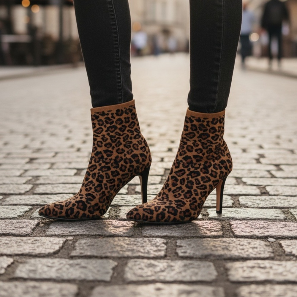 MIA Leopard Print Ankle Booties